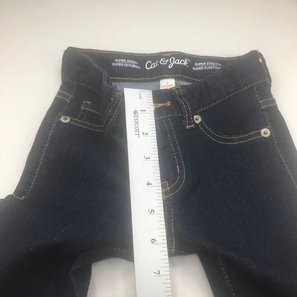 Cat & Jack Girl's Size 7 Adjustable Waist Super Skinny Jean Blue Denim NWOT - Picture 8 of 10
